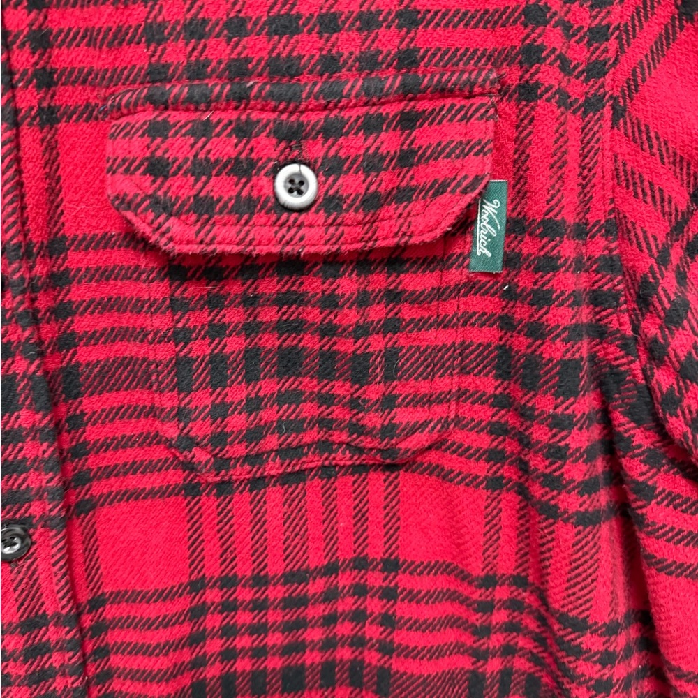 Vintage Woolrich Thick Flannel Button Up Plaid Wool Men's Size XLarge Red (W-3) - Picture 2 of 11